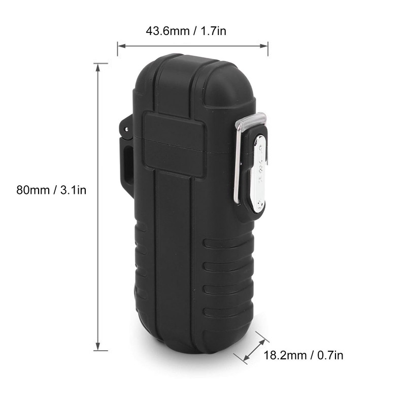 Outdoor Double Arc Electric Lighter Portable Waterproof Flashlight Lighter Charging