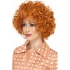 Smiffys Curly Afro Wig, Ginger , 1970's Disco Fancy Dress,