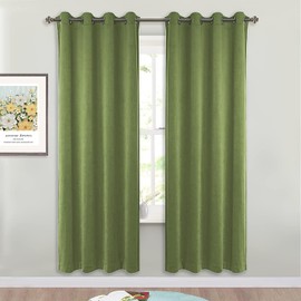 SMILETIME Green 72 in Long Velvet Curtains with Grommet, Thermal Insulated Super Soft Privacy Noise Reducing Light Blocking Velvet Curtains for Living Room, 2 Panels, Each 52 x 72 inches Long