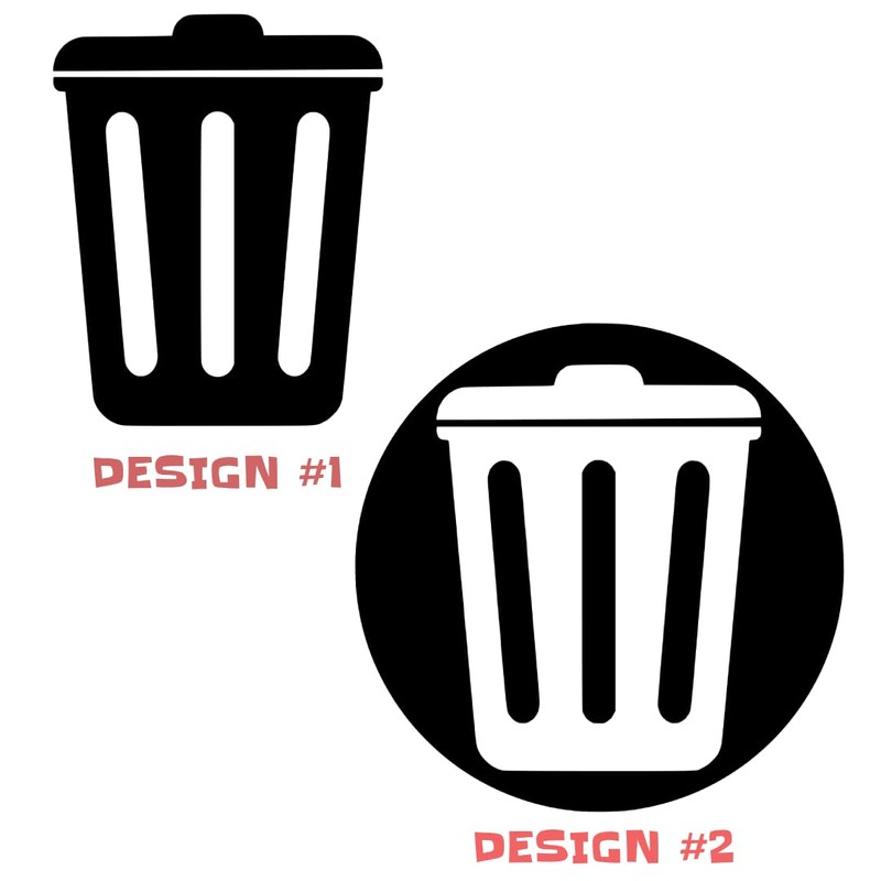 Trash Label Vinyl Decal Design #1 Waste Basket Waterproof Recycle
