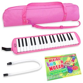 keepdrum Melodica Pink 37 Keys Set with Bag and Children's Songs Music Book