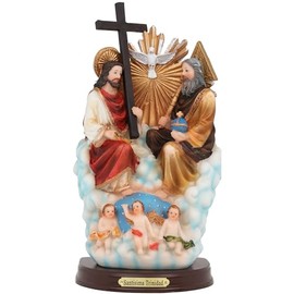Cannan Santísima Trinidad 9" Un Solo Dios en tres Personas:El Padre, el Hijo y el Espíritu Santo Resin Religioius Figure