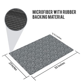 Shape28 Floor Mat Ultra-Thin Kitchen Rug with Non Slip Rubber Backing 35”x23” Grey Design 3P