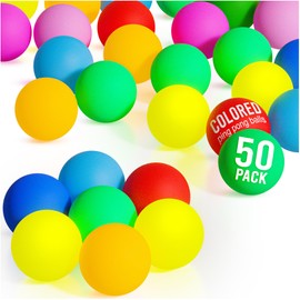 D-Xam 6, 27 or 50 Pack Colored Ping Pong Balls 40mm Table Tennis Ball, Plastic Ping Pong Balls for Games, Arts, Pong Balls for Party, Pet Toys, Teachers Must Have, School Activities (50 Pack)