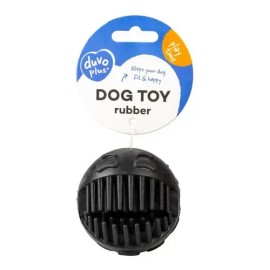 Pelota Dura Para Perro DUVO 7cm Goma Cara Emoji Negra