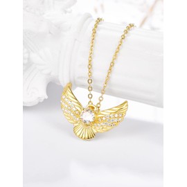 KINGWHYTE Guardian Angel Necklace 925 Sterling Silver Angel Wings Necklace Gold Angel Jewellery Gifts for Women Girls Daughter Friends