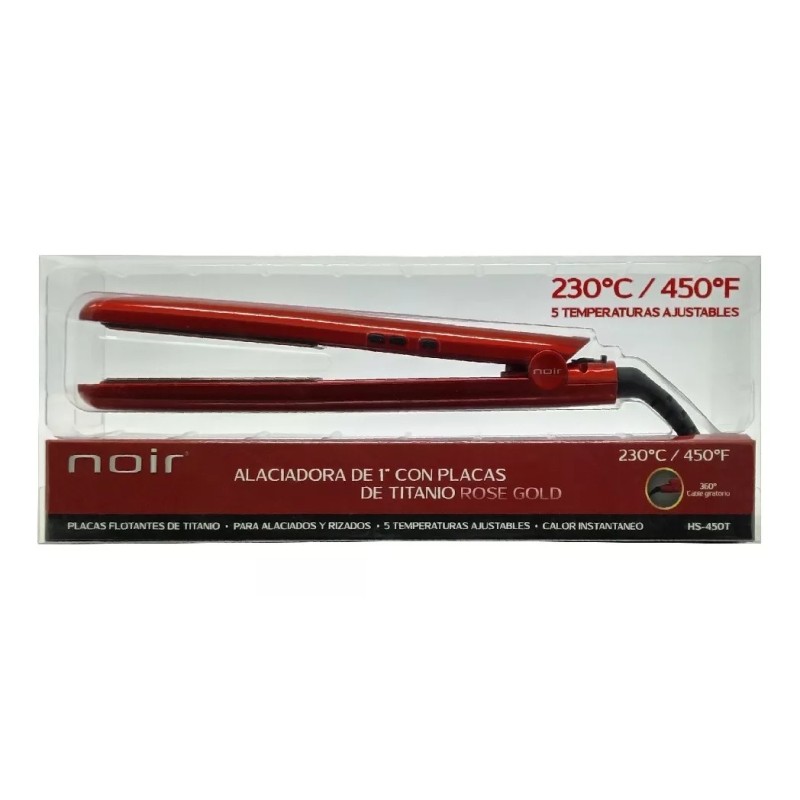Noir Alaciadora De Cabello Noir Hs-450t Color Rojo