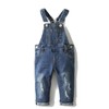 KIDSCOOL SPACE Little Girl Boy Jean Overalls,Toddler Ripped Denim Cute