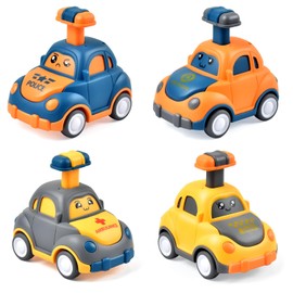 Tuko Cartoon Car Toys for 3+ Years old Boy and Girl Gift, Play Vehicles Toy 4Packs (Car)