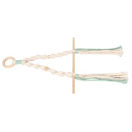 Macrame Paper Towel Holder Wall Mounted Hanger Cotton Rope Synthetic Wood Boho Bathroom Rack Dispenser for Holder Poster Display for Holder Wall Mountable Poster Stand Macrame