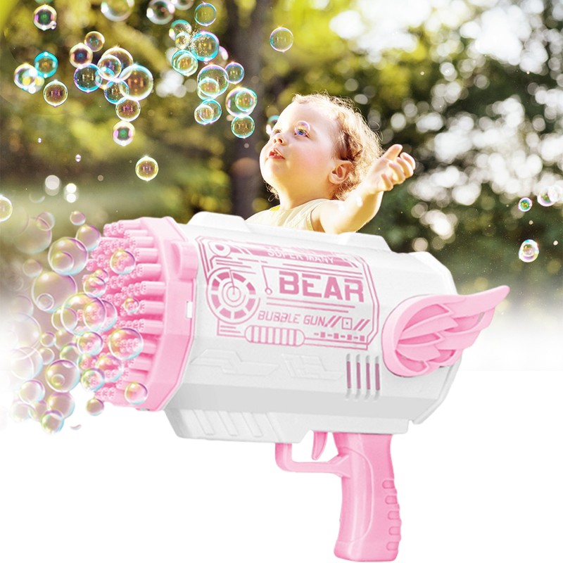 Children Bubble Machine Gun 80 Hole Bubble Machine Launcher Bubble