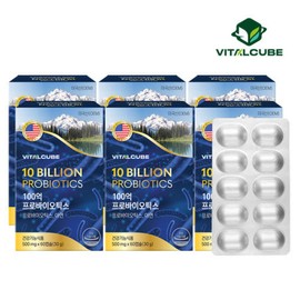 Vital Cube 10 Billion Probiotics Lactobacillus 60 capsules x 6 (12 months) / 바이탈큐브 100억 프로바이오틱스 유산균 60캡슐x6개(12개월)