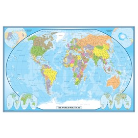 Swiftmaps World Classic Wall Map Poster Mural (48x70 Laminated)