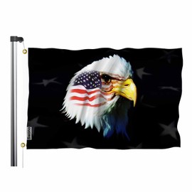 Swono Patriotic Eagle 3x5 Flag American Bald Eagle Grey Stars Birds Flag Outdoor Flag Garden Yard Outdoor Outside Decorative Flag