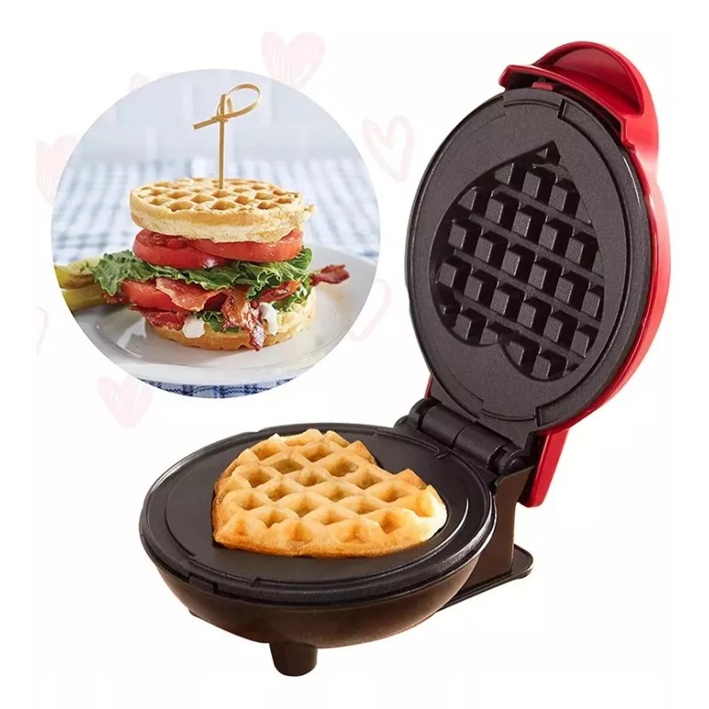 KFMX Mini Máquina Portátil Para Hacer Waffles En Forma De