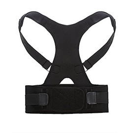 Adjustable Posture Corrector Brace Back Support Lumbar Brace Shoulder Band Belt for Teenagers Children Kids Adults (Black, Large)