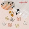 Nail Art: 4 Types of Premium Moonstone Butterfly Nail Charms with a Subtle Glow / 네일아트 은은한 광채 고급 문스톤 나비 네일파츠 4종