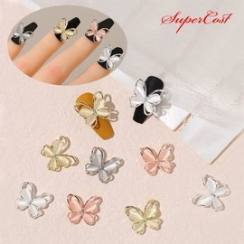 Nail Art: 4 Types of Premium Moonstone Butterfly Nail Charms with a Subtle Glow / 네일아트 은은한 광채 고급 문스톤 나비 네일파츠 4종