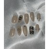 White Nude French Handmade Nail Tips - Short Coffin /