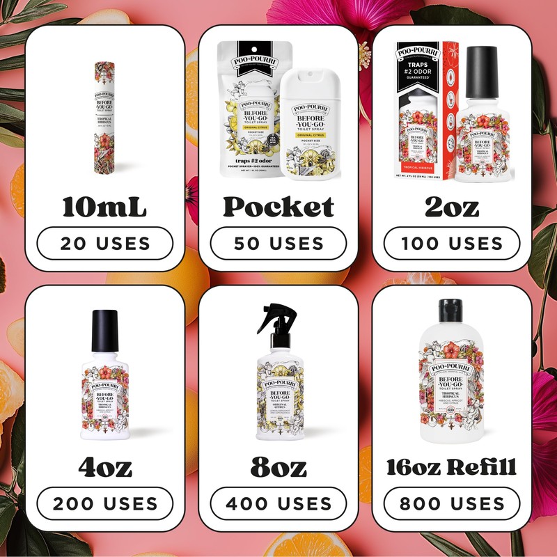 Poo-Pourri Before-You-Go Toilet Spray, Tropical Hibiscus, 2 Fl Oz -
