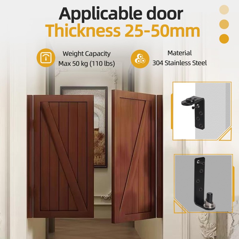 JAVOUKA 2 Pack Swing Door Hinge, Hardware Commercial Saloon Door