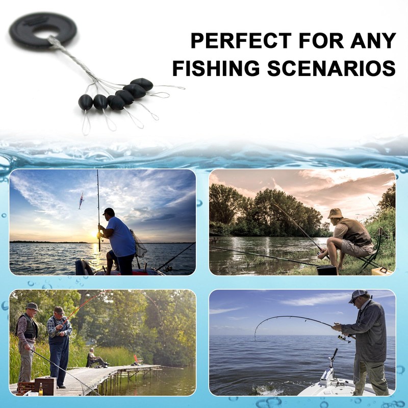 VIPMOON 600 Pieces Fishing Bobber Stopper, Rubber Bobber Stops for