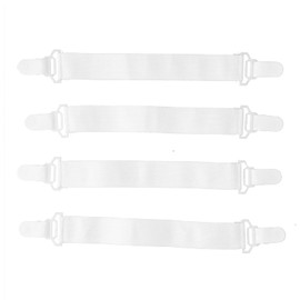 ETAINGYEUN 4Pcs Bed Sheet Holder Straps, Adjustable Bed Sheet Straps Clips Elastic Bed Sheet Fasteners Bed Sheet Grippers Bed Sheet Clips Holder for Mattress, Sofa, Couch, Tablecloth (White)