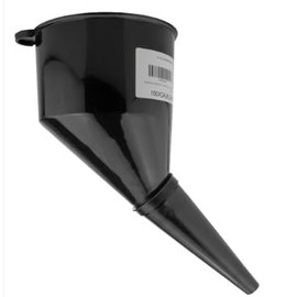 Fuel Funnel with Fine Mesh Filter and Handle for Easy Refilling - Thick Plastic Fuel Funnel for Petrol, Diesel, Oil, Ad-blue, Water, Screen Wash (Black)