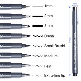 APOGO 8 Calligraphy Pens Set Hand Lettering Pens Caligraphy Pens Set Brush Pens Black Pen for Calligraphy Beginners Hand Lettering Drawing Bullet Journal, Calligraphy Pen Brush Pen