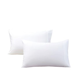 evoLive 100% Bamboo Rayon Material Cooling Breathable Standard/Queen Pillowcases Pillow Cover 20x30 inches Set of 2 with Envelope Closure (White, 20”X30“ Standard)