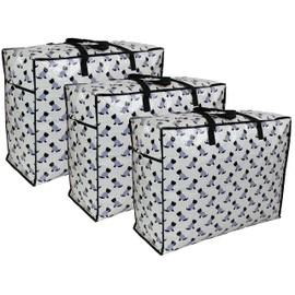 Storage Bags Water & Dust Resistant. Double zipped storage bags for toys, laundry, bedding. Underbed Wardrobe Space Saver Scotty Scottie dogs print (65 ltr 3x Pack)