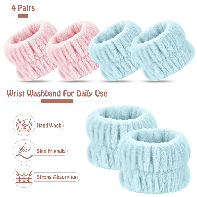 Darfukei Wrist Towels - 4pcs Absorbent Arm Bands for Face