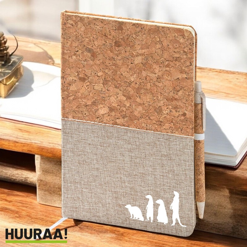 Huuraa Notizbuch Erdmännchen Silhouette Geschenk Din A5 80 Blattinkl. Kugelschreiber