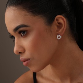 LeCalla 925 Sterling Silver Love Knot Earrings | Round Textured Love Knot Stud Earrings for Women 12MM