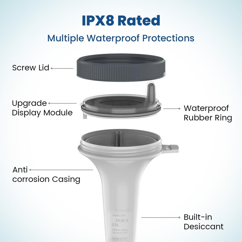 Newentor Pool Thermometer Floating Easy Read, IPX8 Wireless Swimming Pool
