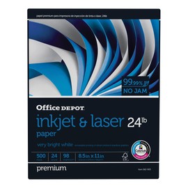 Office Depot® Brand Inkjet Pro Paper, Letter Paper Size, 24 Lb, Ream Of 500 Sheets