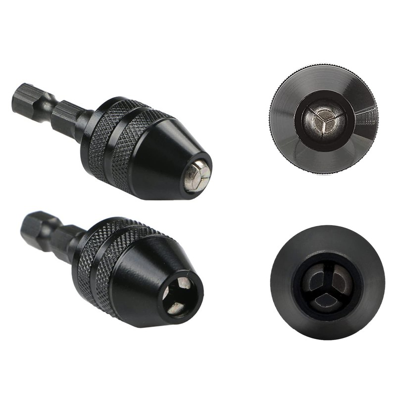 Yitaocity 2Pcs 1/4 Inch Hex Shank Keyless Drill Chuck Bit