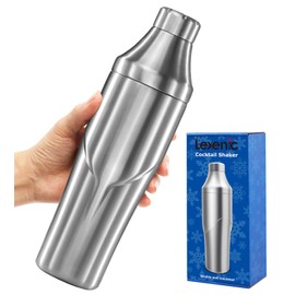 Lexenic 24oz Cocktail Shaker - Insulated Double Wall Keep Drink Chilled - No Stuck Twist Lid,Leakproof and Built-in Strainer - Perfect for Home Bar- Premium Stainless Steel Drink Shaker,Martini Shaker