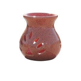 Ceramic Tea Light Essential Oil Diffuser Floral Pattern | Essential Oil Burner for Living Room, Bedroom, Outdoor Area | Tea Light Ceramic Wax Melt/Essential Oil Burner (Peach)