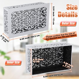 Saillong Doorbell Chime Cover Box Only, Wooden Doorbell Chime Box, Decorative Cover Enclosure for Indoor Outdoor, with Extra Self Adhesive Tape, Easy to Install for Home (White)