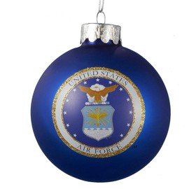 Kurt Adler AF4142 Glass U.S. Air Force Ball Ornament, 80mm