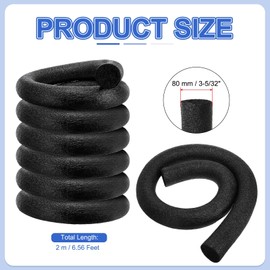 PATIKIL 3-5/32" Inch(80mm) Diameter x 6.56 Feet Backer Rod for Gaps and Joints, Foam Rope Caulk Crack Joint Filler Roll Seal Weather Strip for Home Construction, Black