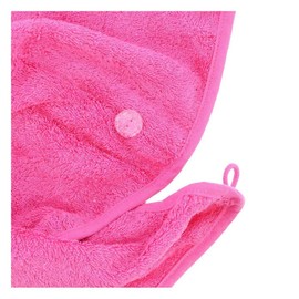 aztex Set of 2 Hair Turban Towels, Head Wrap Towel, Hair Drying Towel with Loop and Button Fastener, Absorbent and Lightweight Cotton, 64 x 23cm - 2 x Purple