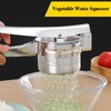 Stainless Steel Vegetable Squeezer, Upgrade Red Silicone Handle Metal Vegetable