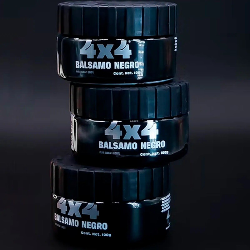 Cera Balsamo Barba Bigote Cubre Canas Color Negro 4x4 100grs