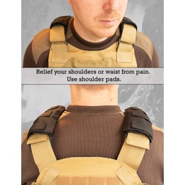 Shoulder Strap Pad for Optimal Weight Distribution, Plate Carrier Shoulder Pads with Velcro, Backpack Strap Pads, Shoulder Strap Cushion for Tactical and Weighted Vests, Body Armor or Waist Belts