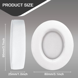 Replacement Ear Pads for Beats Studio 2 & Studio 3 Wired & Wireless Headphones, Ear Cushions, Ear Cups Cover Repair Parts (White)