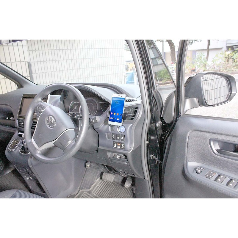 ミラリード スマートフォンホルダー ACルーバー取付け式 90mm幅 汎用 PH-1505