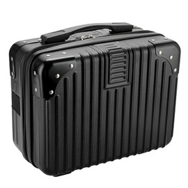 Tolida Makeup Travel Case - Hard Cosmetic Bag Organizer,Mini ABS Carrying Suitcase Black
