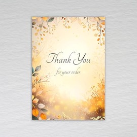 Thank You for your Order Cards for businesses, shops, salons, online retailers and customer purchases: Autumn Leaves Thank You for your Order Cards (Pack of 20 without Envelopes)